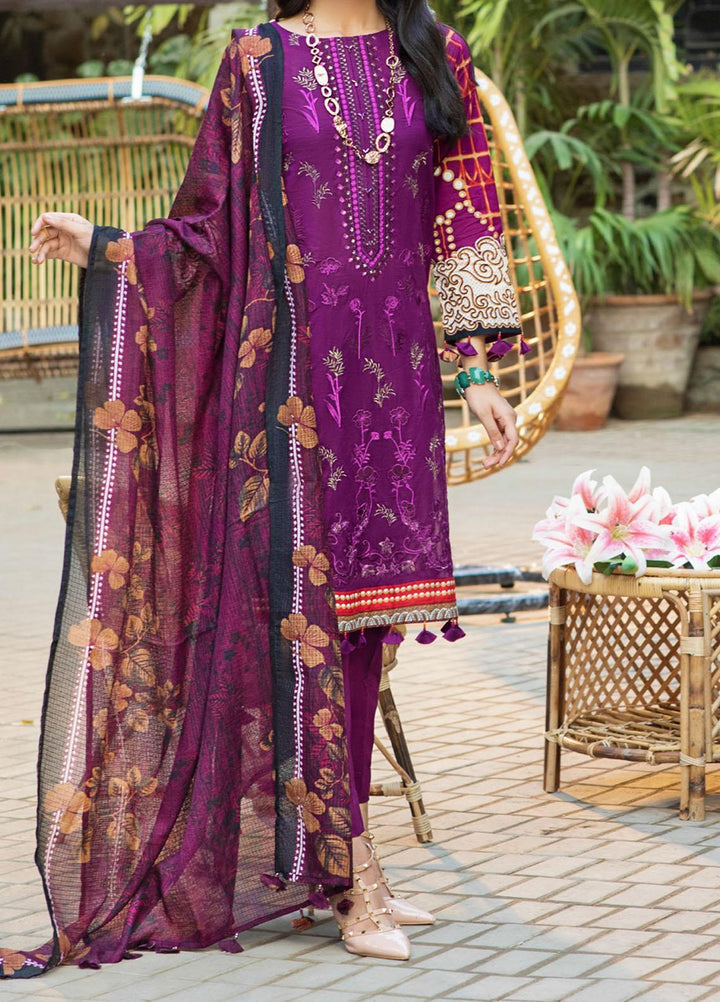 Salitex Embroidered Lawn Suits Unstitched 3 Piece ST21E 00718A - Summer Collection