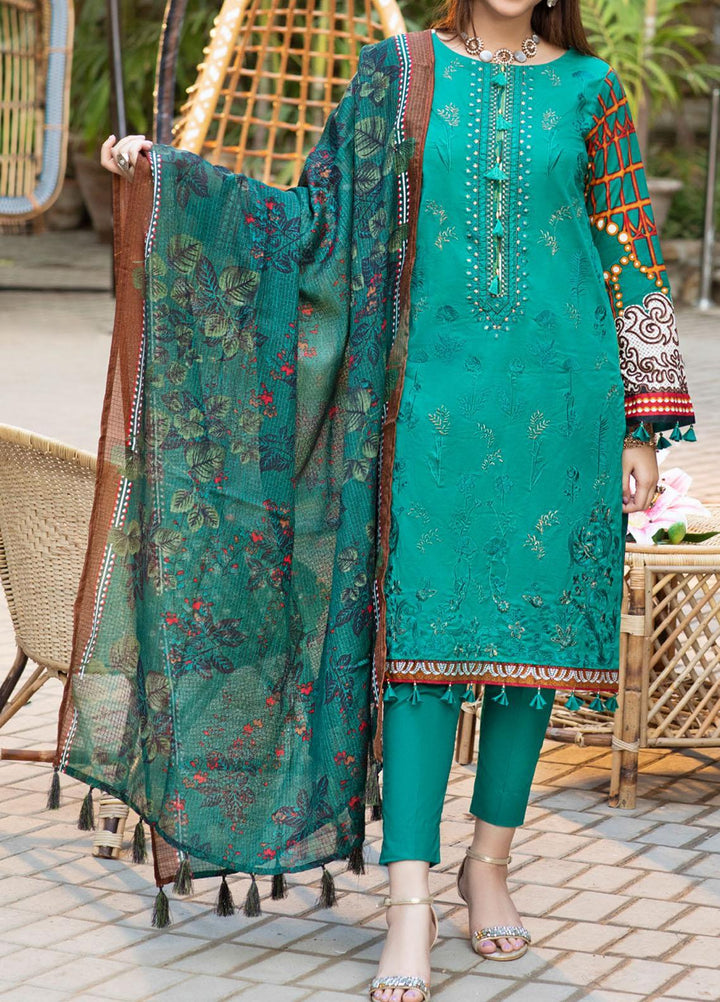 Salitex Embroidered Lawn Suits Unstitched 3 Piece ST21E 00718B - Summer Collection