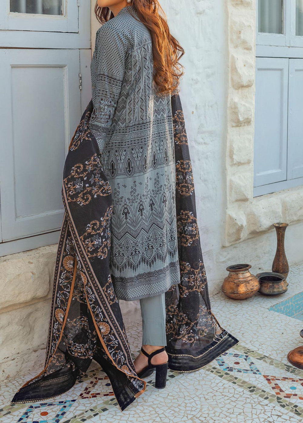 Estela By Salitex Embroidered Lawn Suits Unstitched 3 Piece ST22E WK-00984BUT - Summer Collection