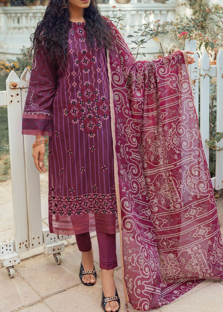Estela By Salitex Embroidered Lawn Suits Unstitched 3 Piece ST22E WK-00985BUT - Summer Collection