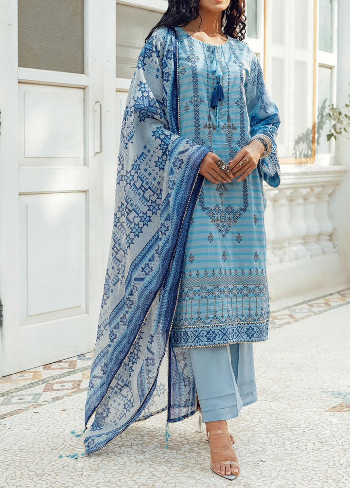 Estela By Salitex Embroidered Lawn Suits Unstitched 3 Piece ST22E WK-00987BUT - Summer Collection