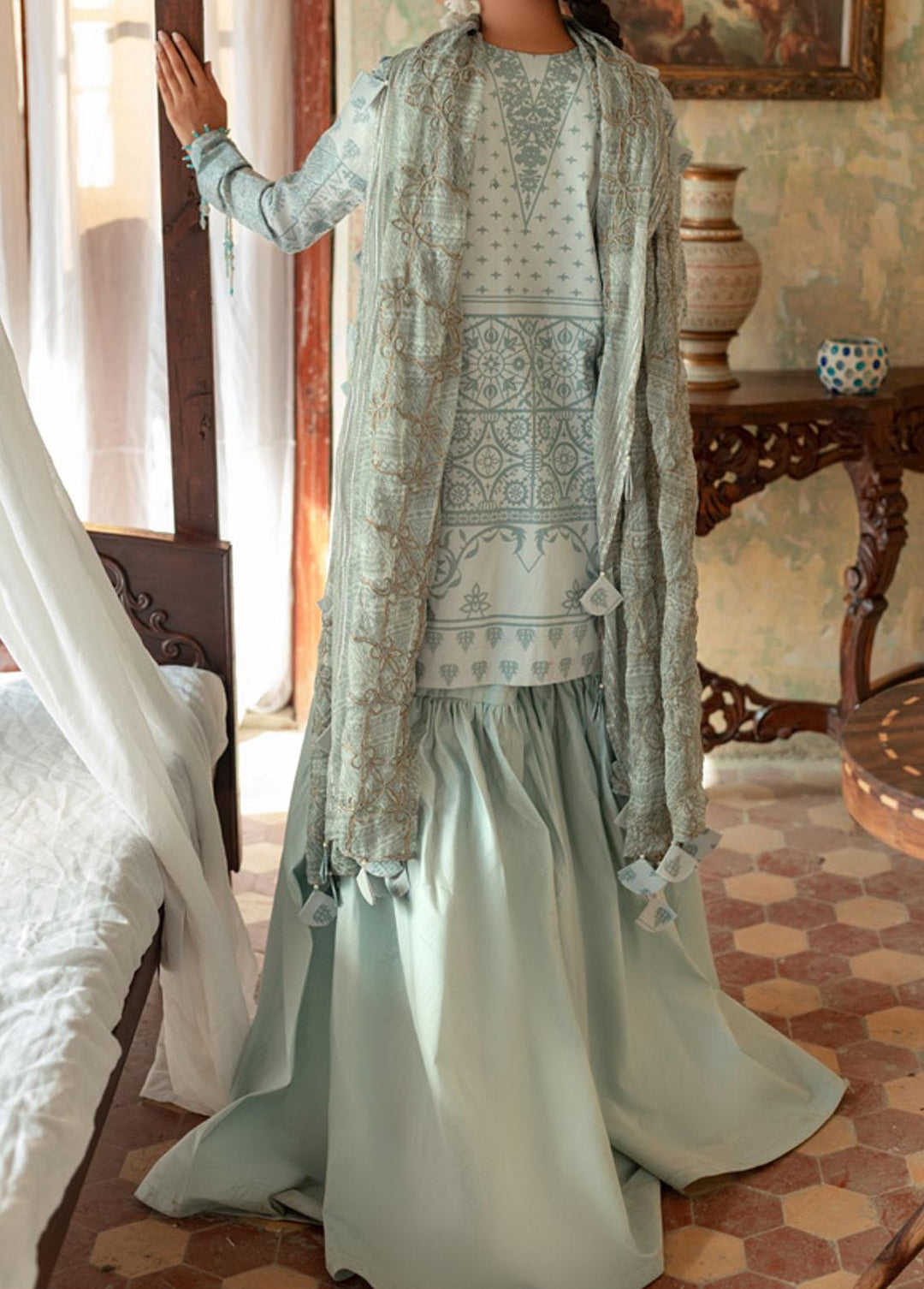 Faustina By Salitex Embroidered Lawn Suits Unstitched 3 Piece ST22F WK-00990AUT - Festive Collection