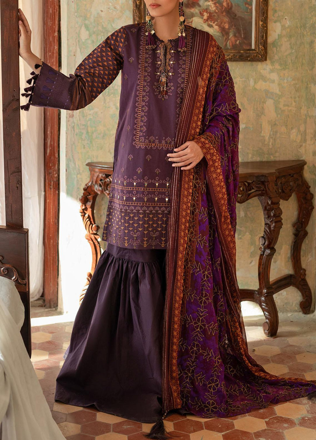 Faustina By Salitex Embroidered Lawn Suits Unstitched 3 Piece ST22F WK-00992AUT - Festive Collection