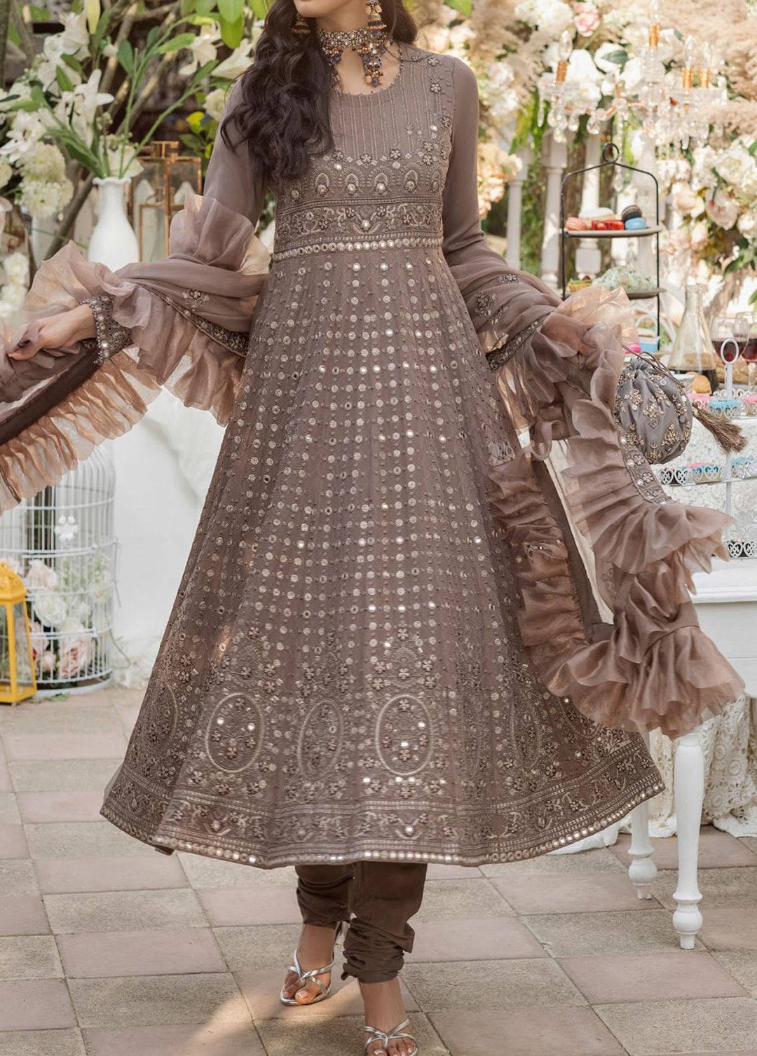 Salitex Embroidered Chiffon Suits Unstitched 3 Piece ST21F HC-00017UT Kyra - Luxury Collection