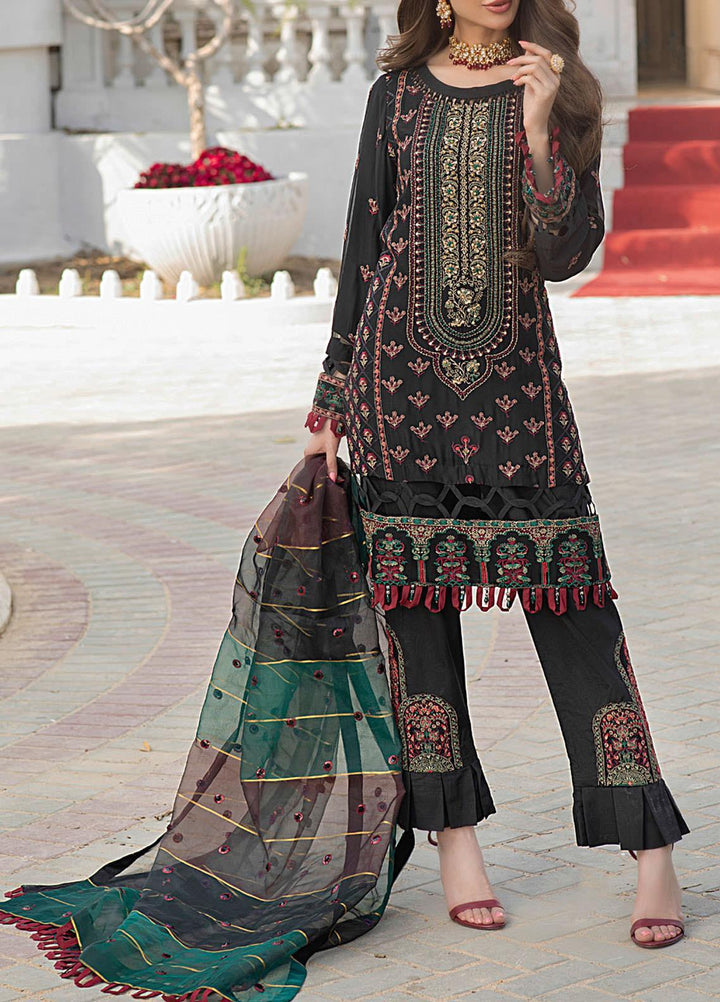 Salitex Embroidered Chiffon Suits Unstitched 3 Piece SL21LC HC-00004 - Festive Collection