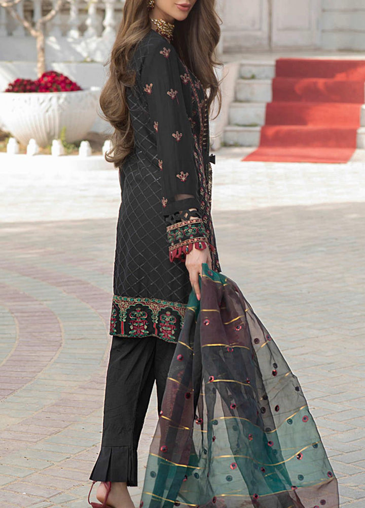 Salitex Embroidered Chiffon Suits Unstitched 3 Piece SL21LC HC-00004 - Festive Collection
