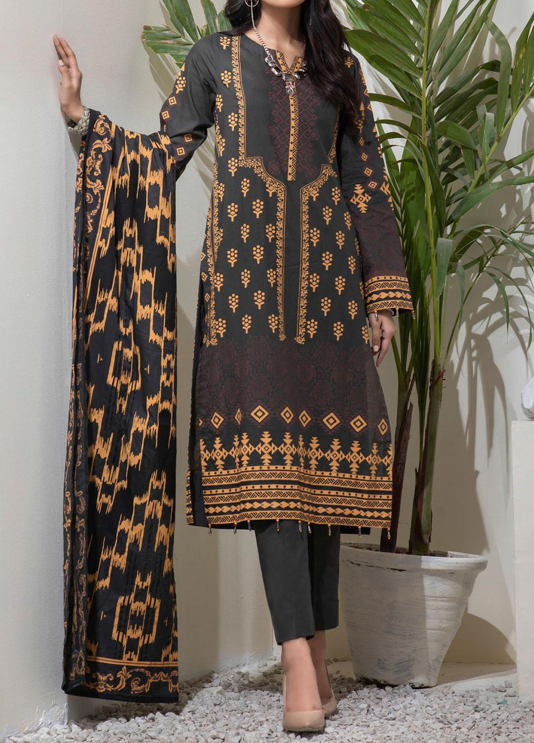 Inaya By Salitex Printed Lawn Suits Unstitched 3 Piece ST21IP 00080B - Summer Collection