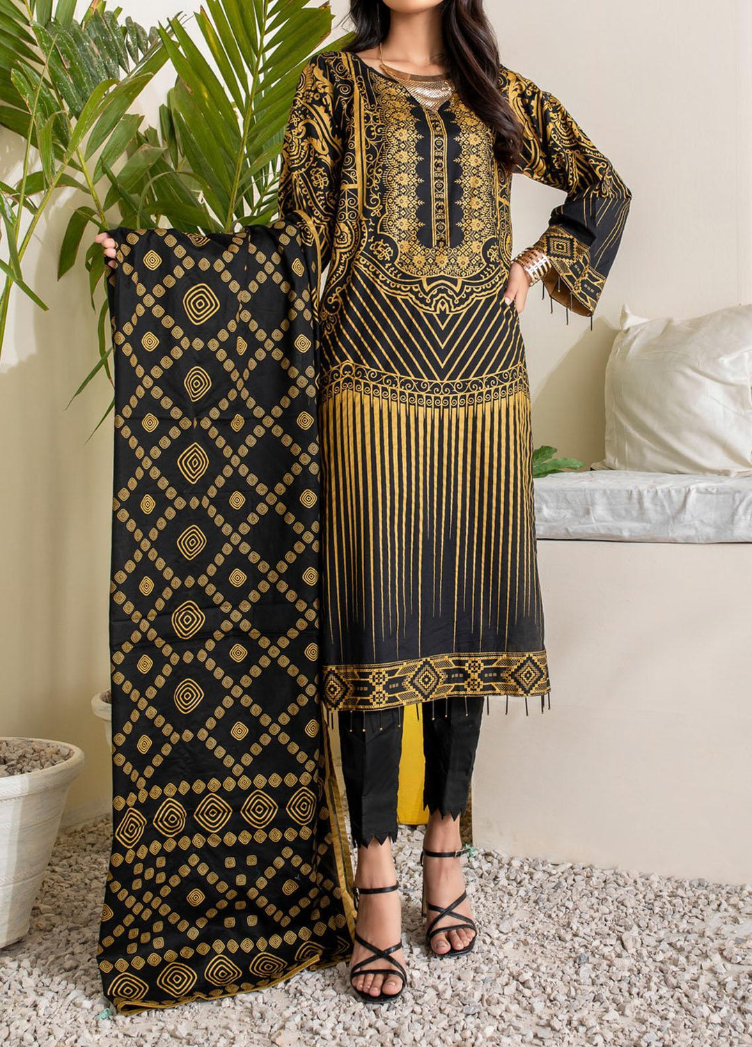Inaya By Salitex Printed Lawn Suits Unstitched 3 Piece ST21IP 00083B - Summer Collection