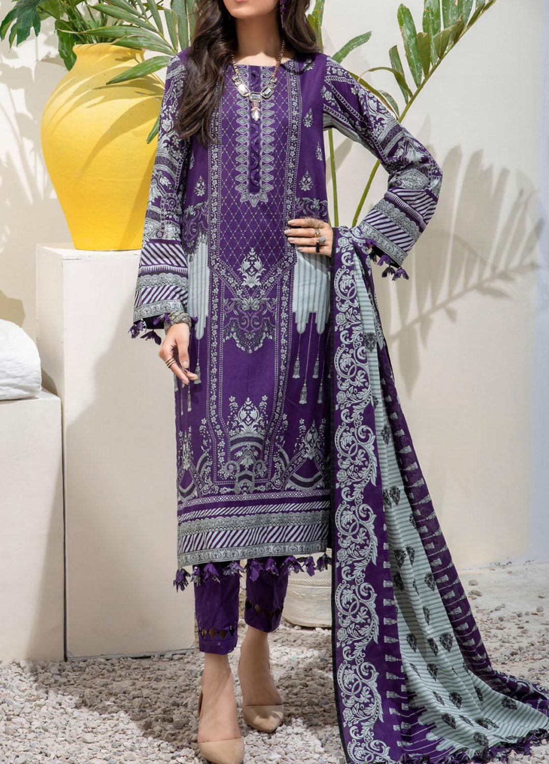 Inaya By Salitex Printed Lawn Suits Unstitched 3 Piece ST21IP 00085A - Summer Collection