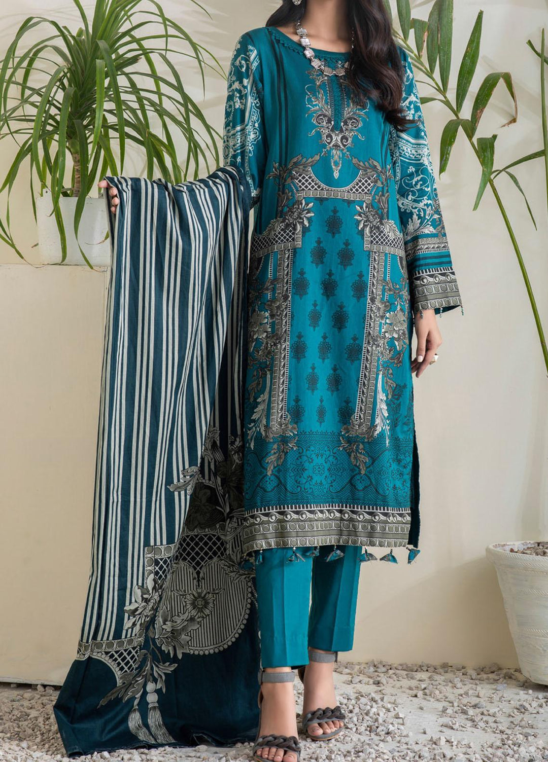 Inaya By Salitex Printed Lawn Suits Unstitched 3 Piece ST21IP 00086B - Summer Collection