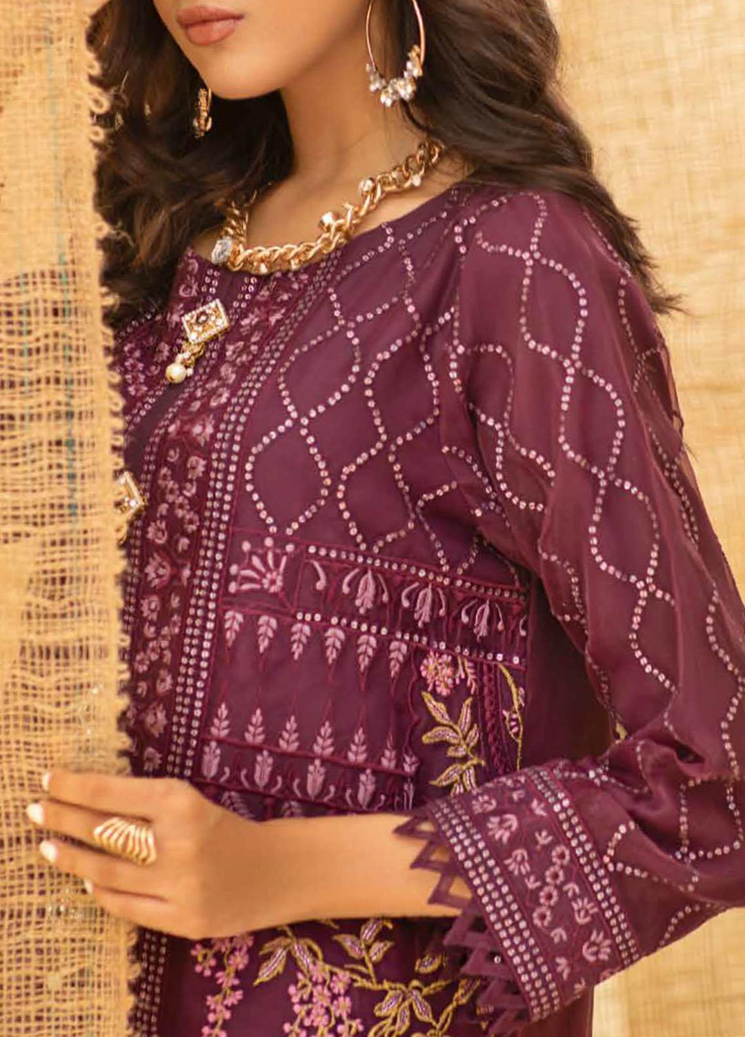 Salitex Embroidered Organza Unstitched Kurties SL21KL WK-00759 - Formals Collection