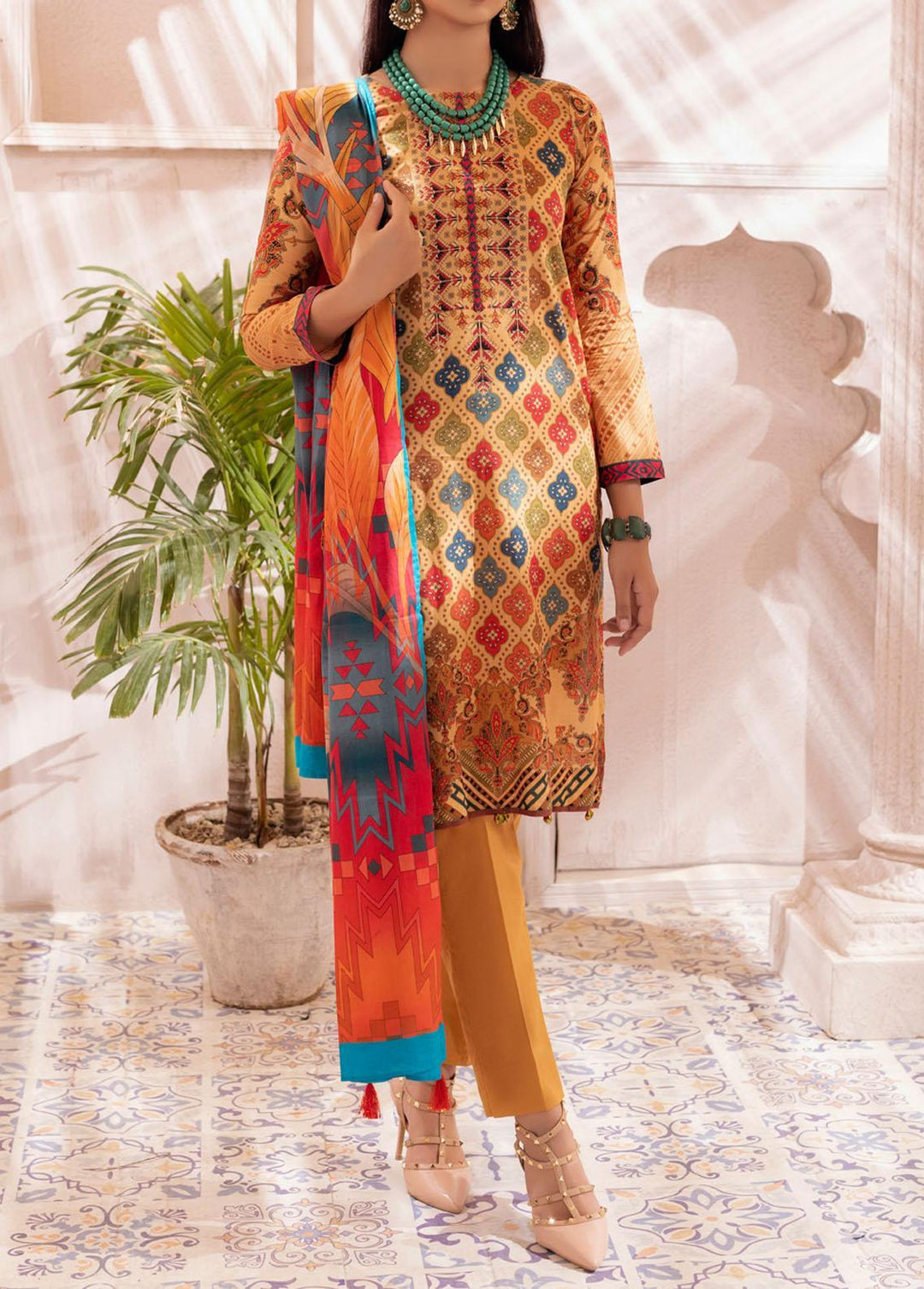 Malabis By Salitex Printed Lawn Suits Unstitched 3 Piece ST22M IP-00131UT - Summer Collection