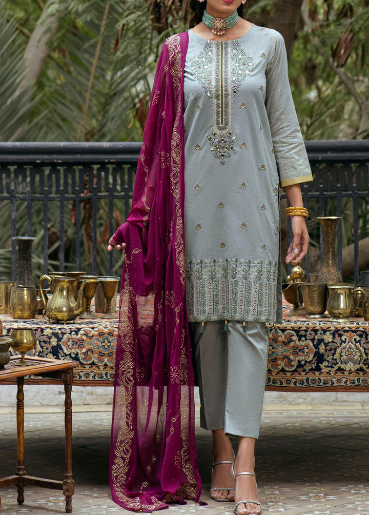 Oznur Mukesh By Salitex Embroidered Lawn Suits Unstitched 3 Piece ST22OM WK-00978UT - Summer Collection