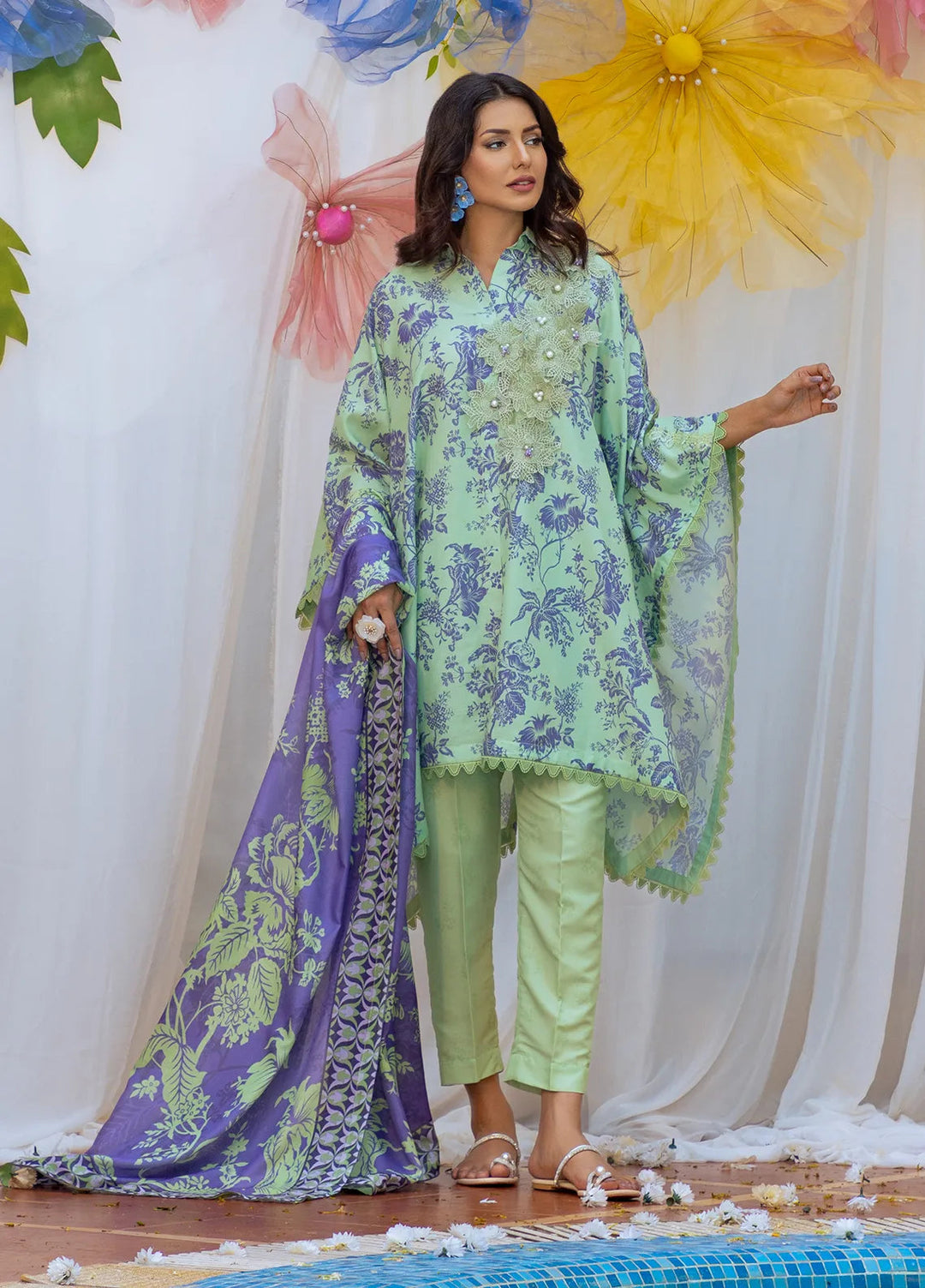 Salitex Printed Lawn Suits Unstitched 3 Piece SUNS24ASI004UT - Summer Collection