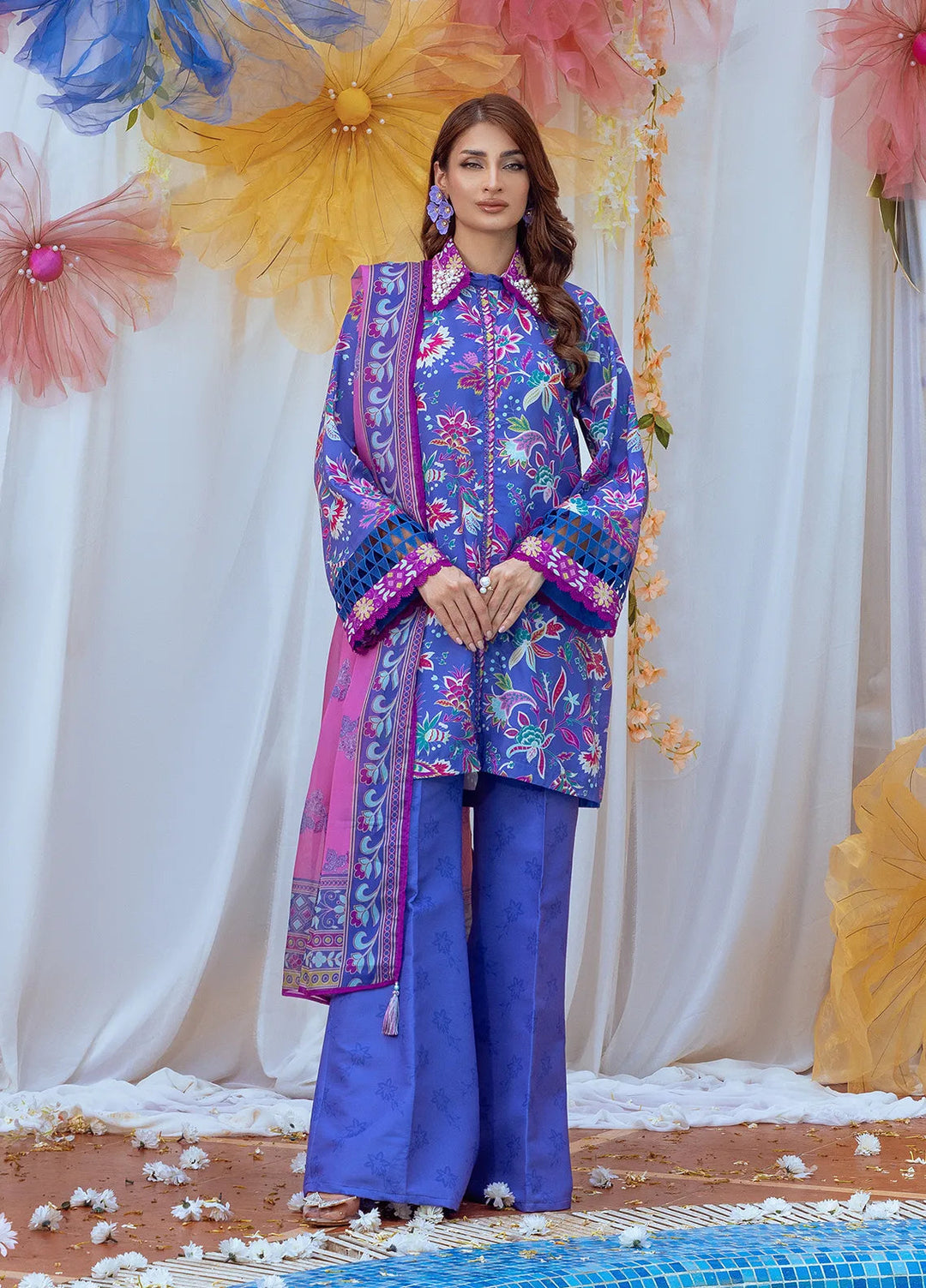 Salitex Printed Lawn Suits Unstitched 3 Piece SUNS24ASI011UT - Summer Collection