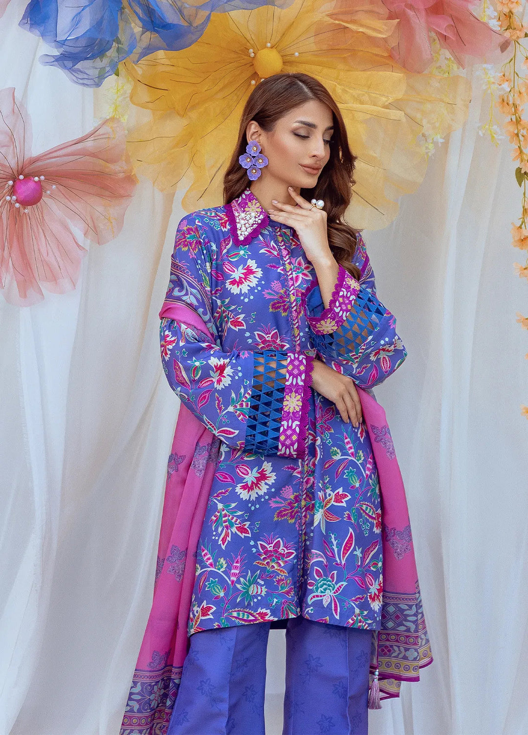 Salitex Printed Lawn Suits Unstitched 3 Piece SUNS24ASI011UT - Summer Collection