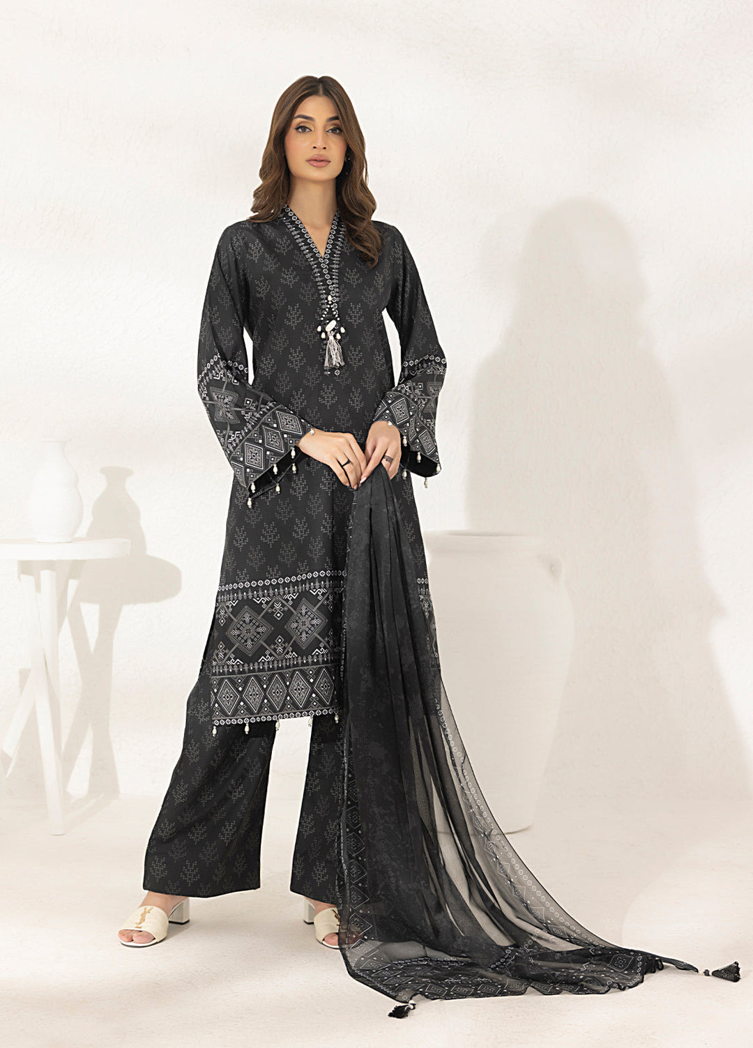 Salitex Printed Lawn Silk Suits Unstitched 3 Piece SUNS7ASI281UT - Summer Collection