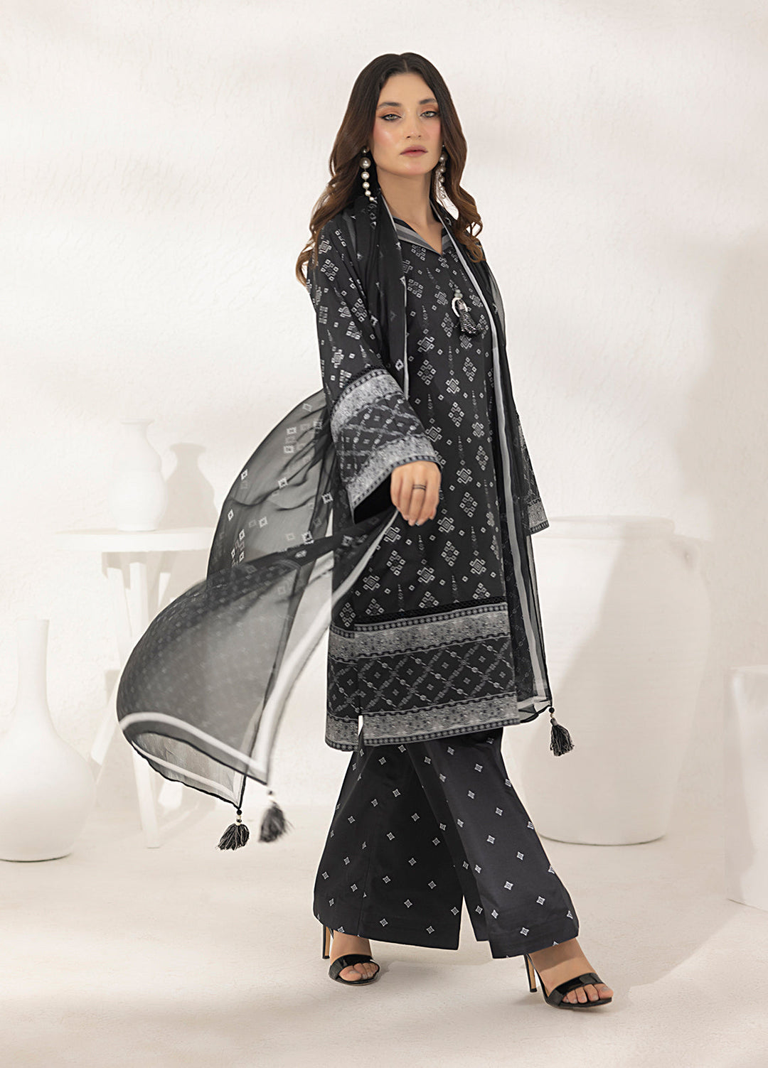 Salitex Printed Lawn Silk Suits Unstitched 3 Piece SUNS7ASI282UT - Summer Collection