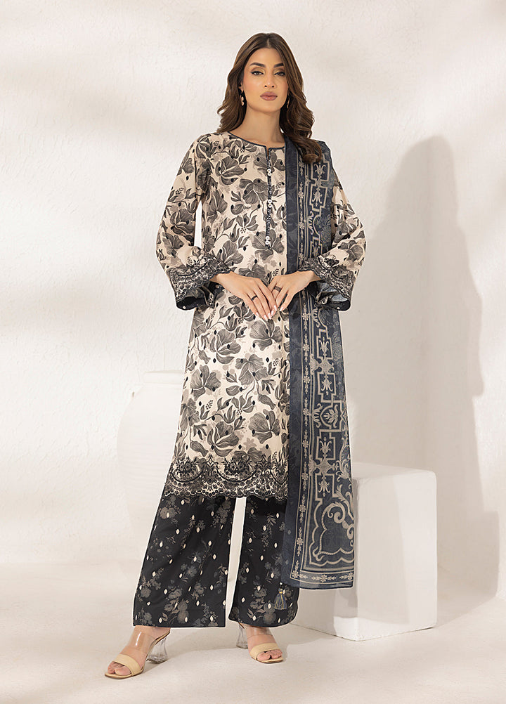 Salitex Printed Lawn Silk Suits Unstitched 3 Piece SUNS7ASI283UT - Summer Collection