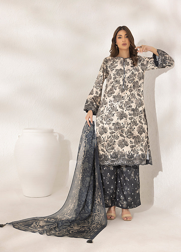 Salitex Printed Lawn Silk Suits Unstitched 3 Piece SUNS7ASI283UT - Summer Collection