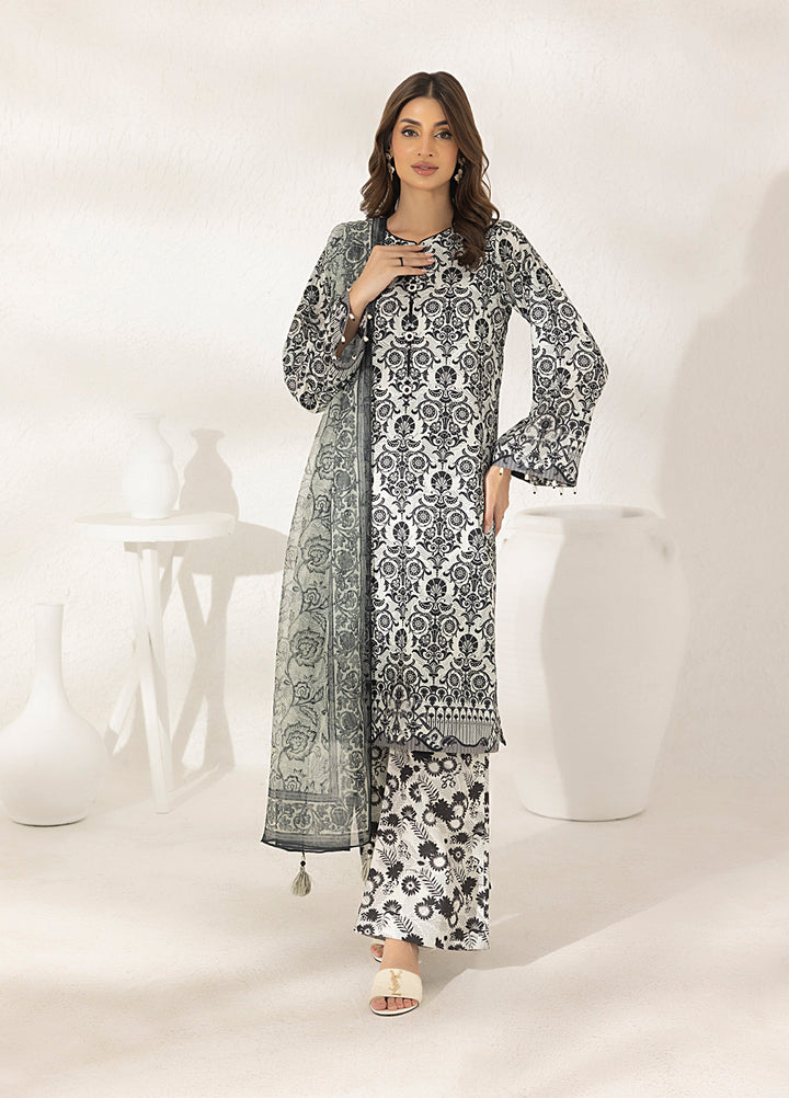 Salitex Printed Lawn Silk Suits Unstitched 3 Piece SUNS7ASI285UT - Summer Collection