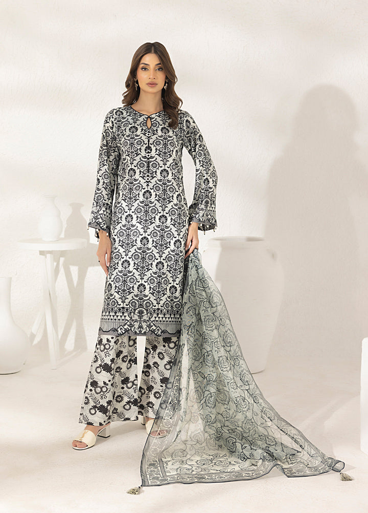 Salitex Printed Lawn Silk Suits Unstitched 3 Piece SUNS7ASI285UT - Summer Collection