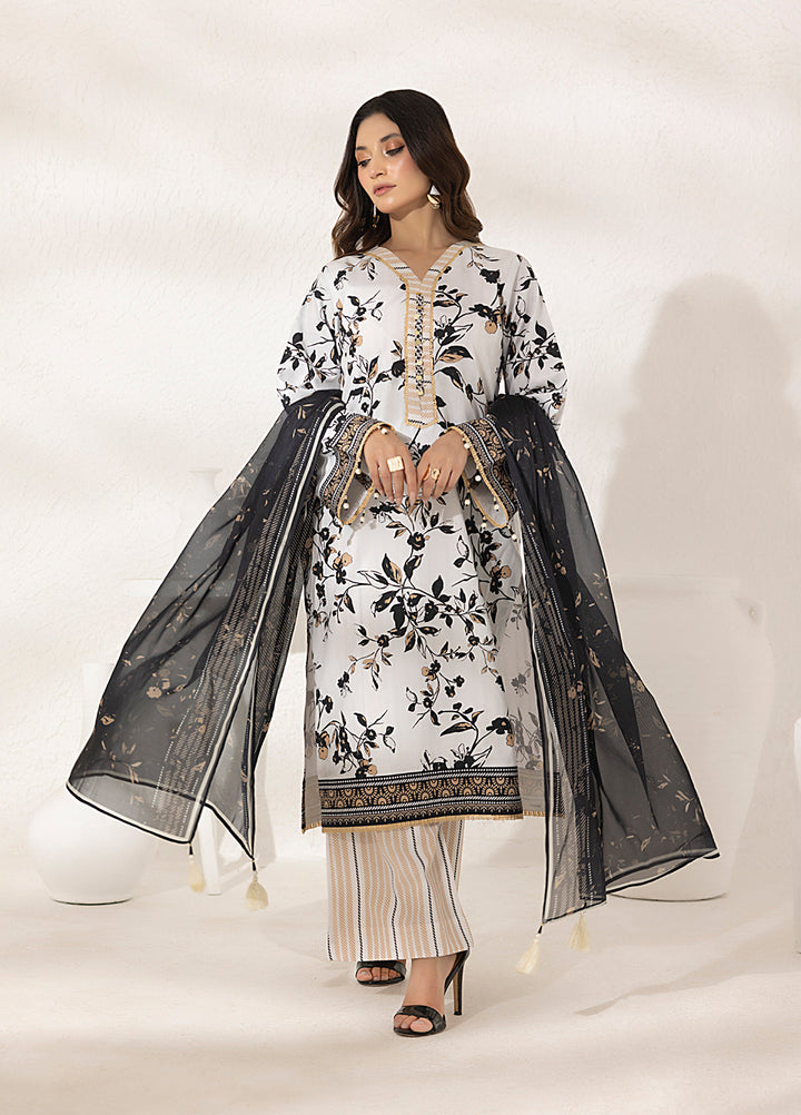 Salitex Printed Lawn Silk Suits Unstitched 3 Piece SUNS7ASI287UT - Summer Collection