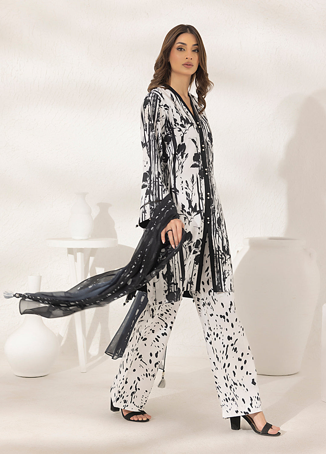 Salitex Printed Lawn Silk Suits Unstitched 3 Piece SUNS7ASI288UT - Summer Collection