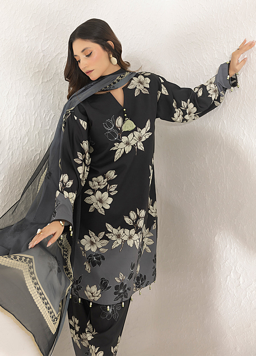 Salitex Printed Lawn Silk Suits Unstitched 3 Piece SUNS7ASI290UT - Summer Collection