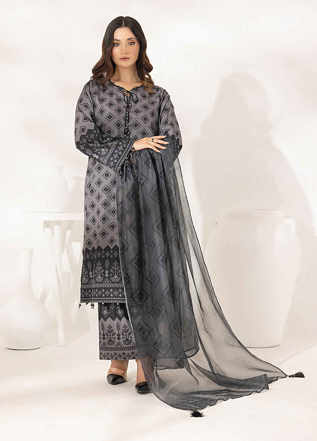 Salitex Printed Lawn Silk Suits Unstitched 3 Piece SUNS7ASI293UT - Summer Collection