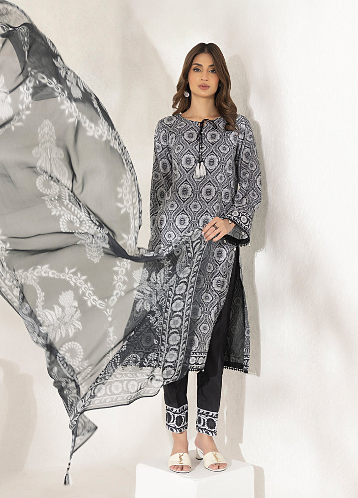 Salitex Printed Lawn Silk Suits Unstitched 3 Piece SUNS7ASI297UT - Summer Collection