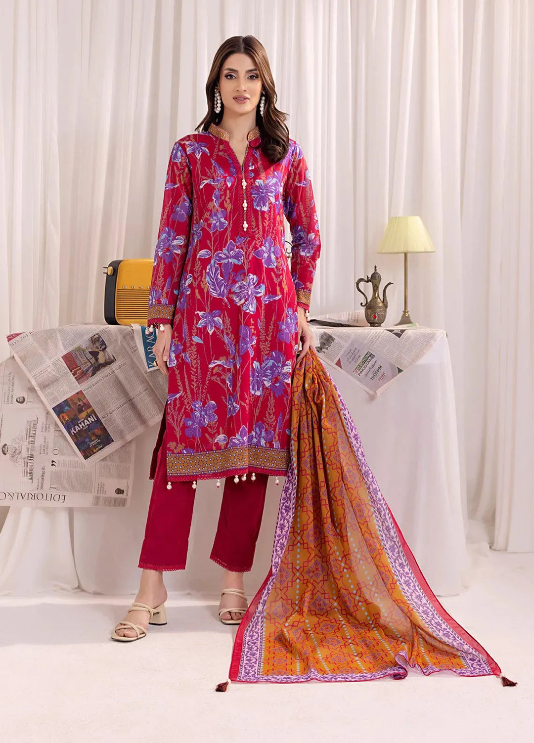 Salitex Printed Lawn Suits Unstitched 3 Piece SSW63UP134UT - Summer Collection