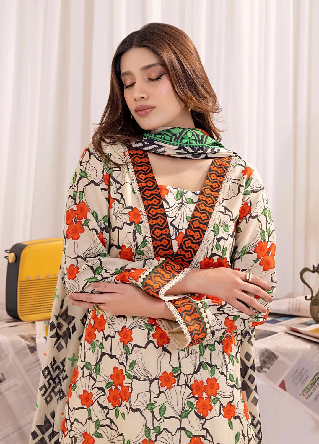 Salitex Printed Lawn Suits Unstitched 3 Piece SSW63UP136UT - Summer Collection