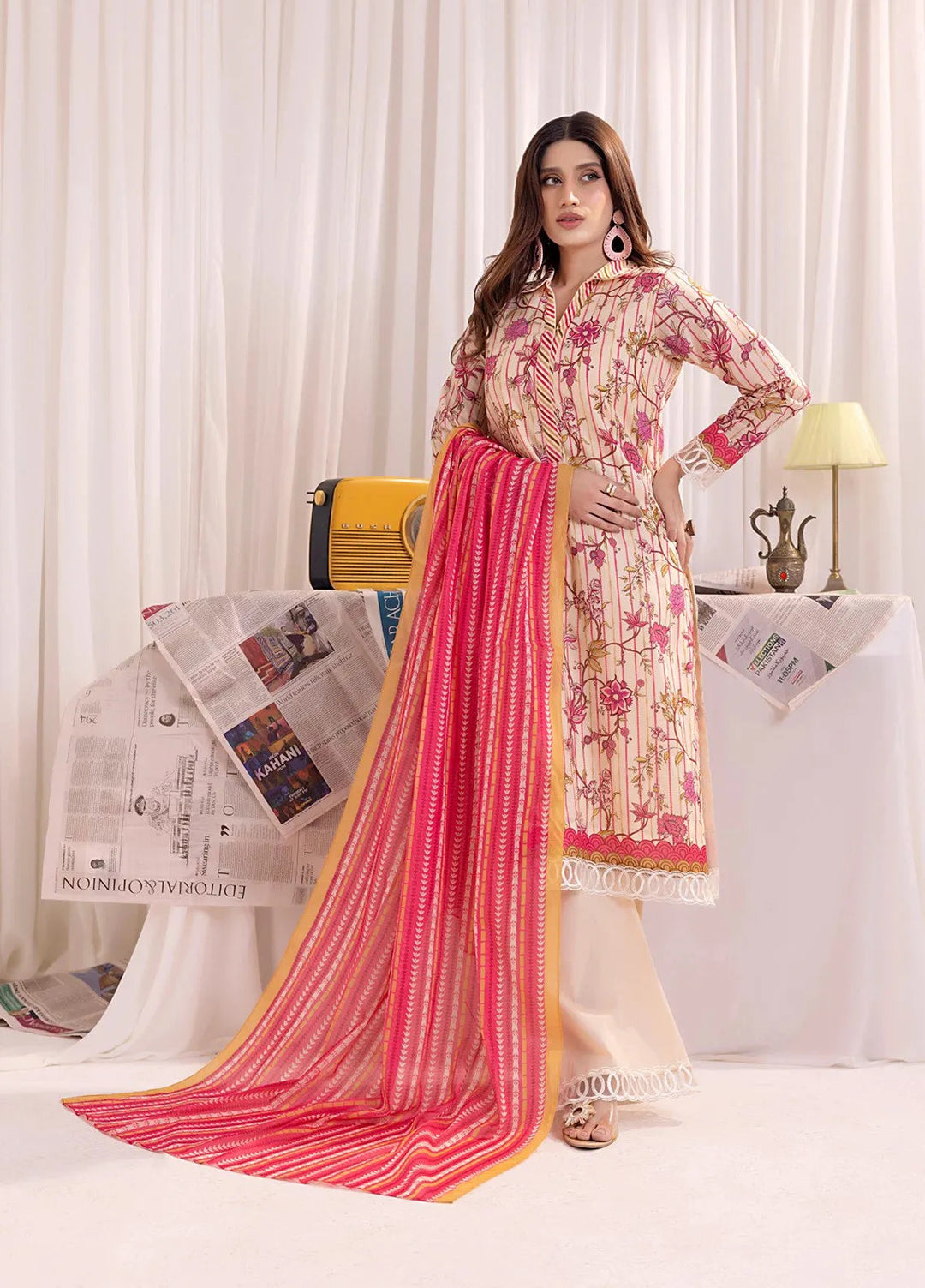 Salitex Printed Lawn Suits Unstitched 3 Piece SSW63UP138UT - Summer Collection