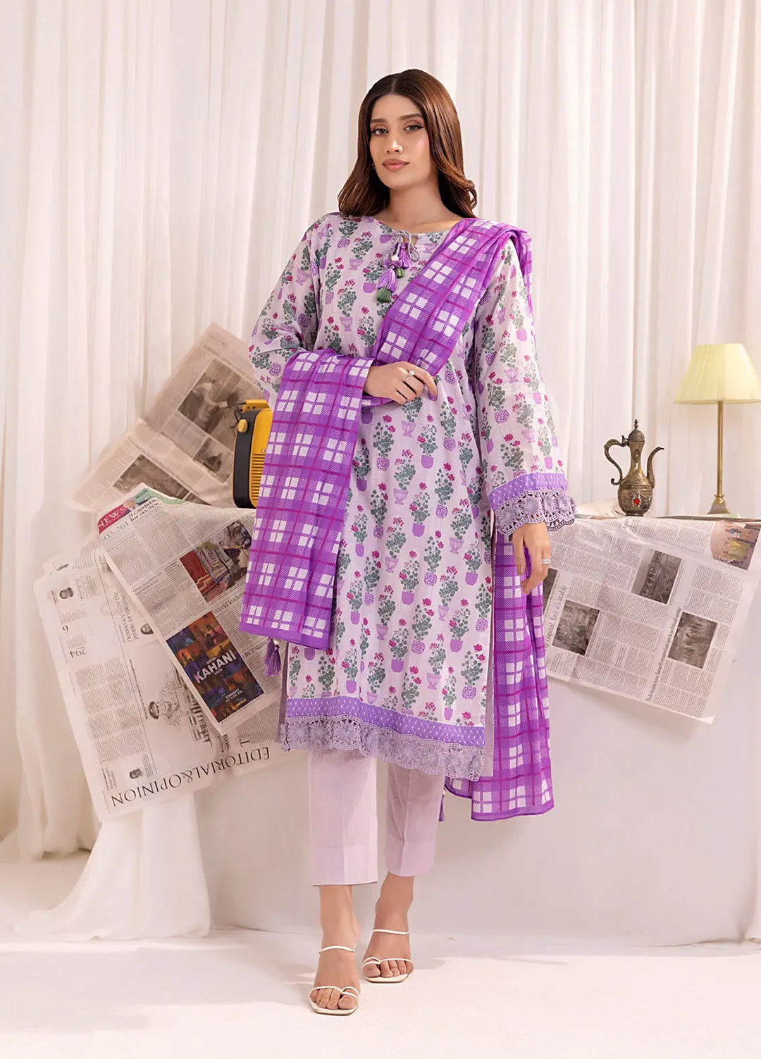 Salitex Printed Lawn Suits Unstitched 3 Piece SSW63UP144UT - Summer Collection