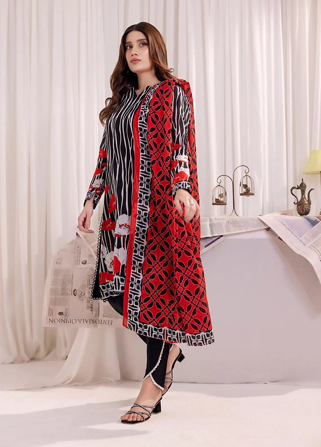 Salitex Printed Lawn Suits Unstitched 3 Piece SSW63UP146UT - Summer Collection