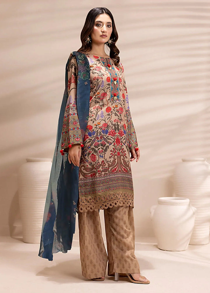 Salitex Printed Silk Lawn Suits Unstitched 3 Piece SUNS25ASI155UT - Summer Collection