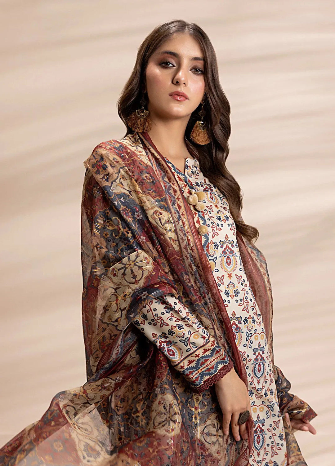 Salitex Printed Silk Lawn Suits Unstitched 3 Piece SUNS25ASI145UT - Summer Collection