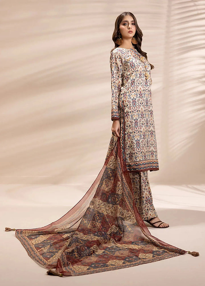Salitex Printed Silk Lawn Suits Unstitched 3 Piece SUNS25ASI145UT - Summer Collection