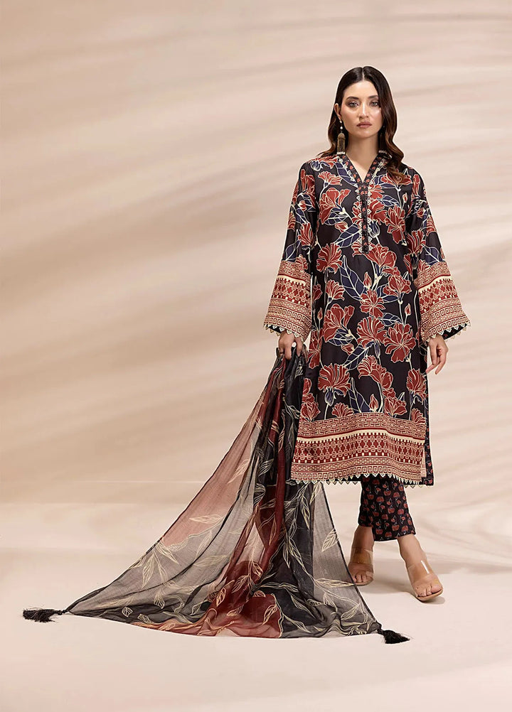 Salitex Printed Silk Lawn Suits Unstitched 3 Piece SUNS25ASI146UT - Summer Collection