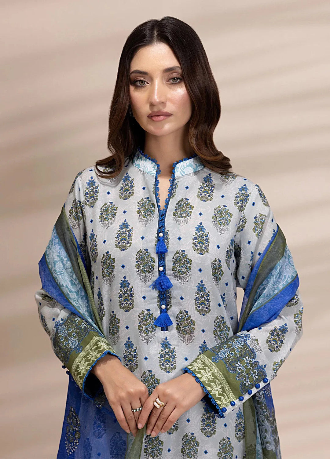 Salitex Printed Silk Lawn Suits Unstitched 3 Piece SUNS25ASI148UT - Summer Collection