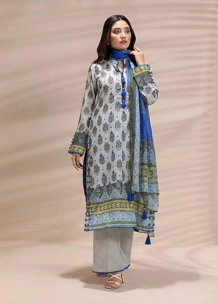 Salitex Printed Silk Lawn Suits Unstitched 3 Piece SUNS25ASI148UT - Summer Collection