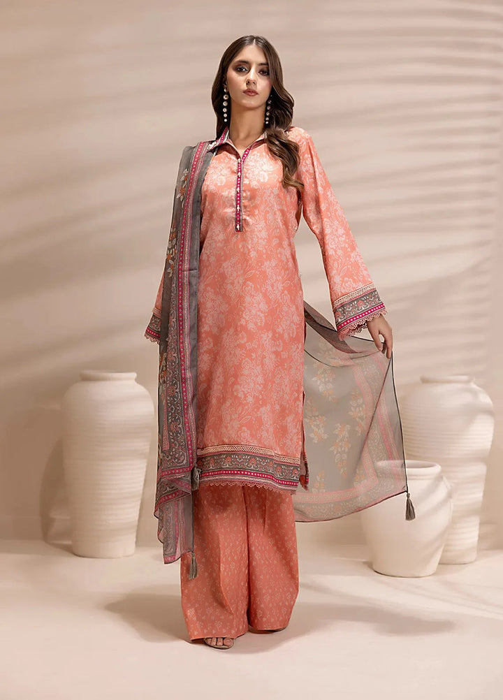 Salitex Printed Silk Lawn Suits Unstitched 3 Piece SUNS25ASI149UT - Summer Collection