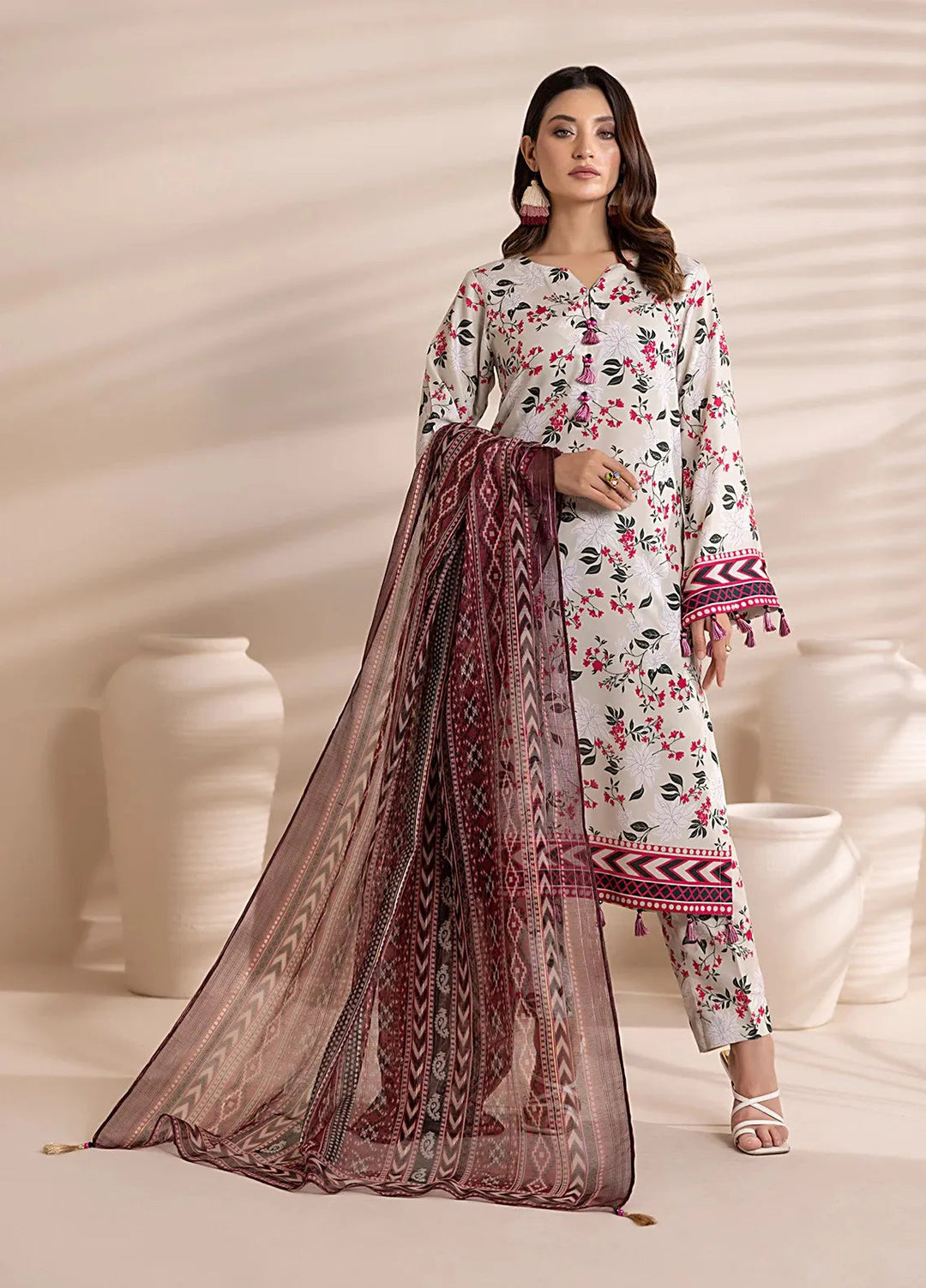 Salitex Printed Silk Lawn Suits Unstitched 3 Piece SUNS25ASI150UT - Summer Collection