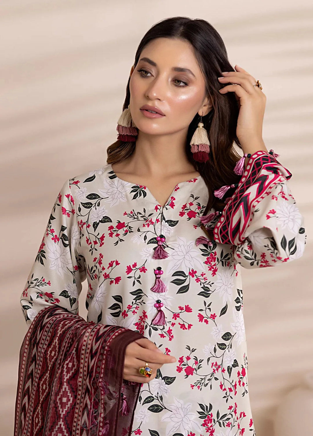 Salitex Printed Silk Lawn Suits Unstitched 3 Piece SUNS25ASI150UT - Summer Collection