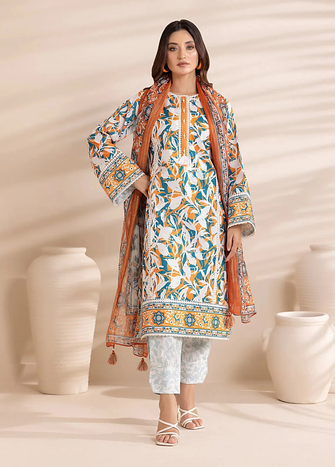 Salitex Printed Silk Lawn Suits Unstitched 3 Piece SUNS25ASI151UT - Summer Collection