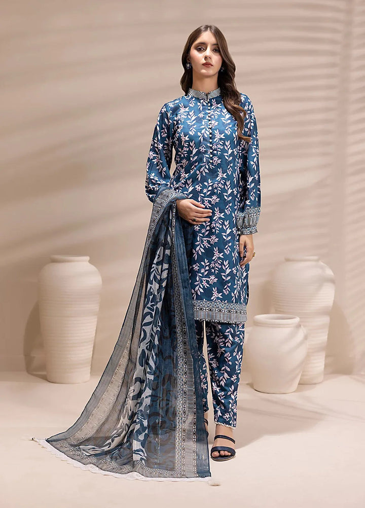 Salitex Printed Silk Lawn Suits Unstitched 3 Piece SUNS25ASI152UT - Summer Collection