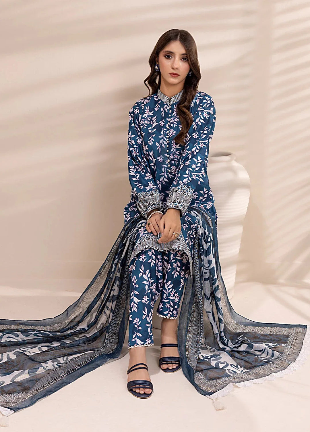 Salitex Printed Silk Lawn Suits Unstitched 3 Piece SUNS25ASI152UT - Summer Collection