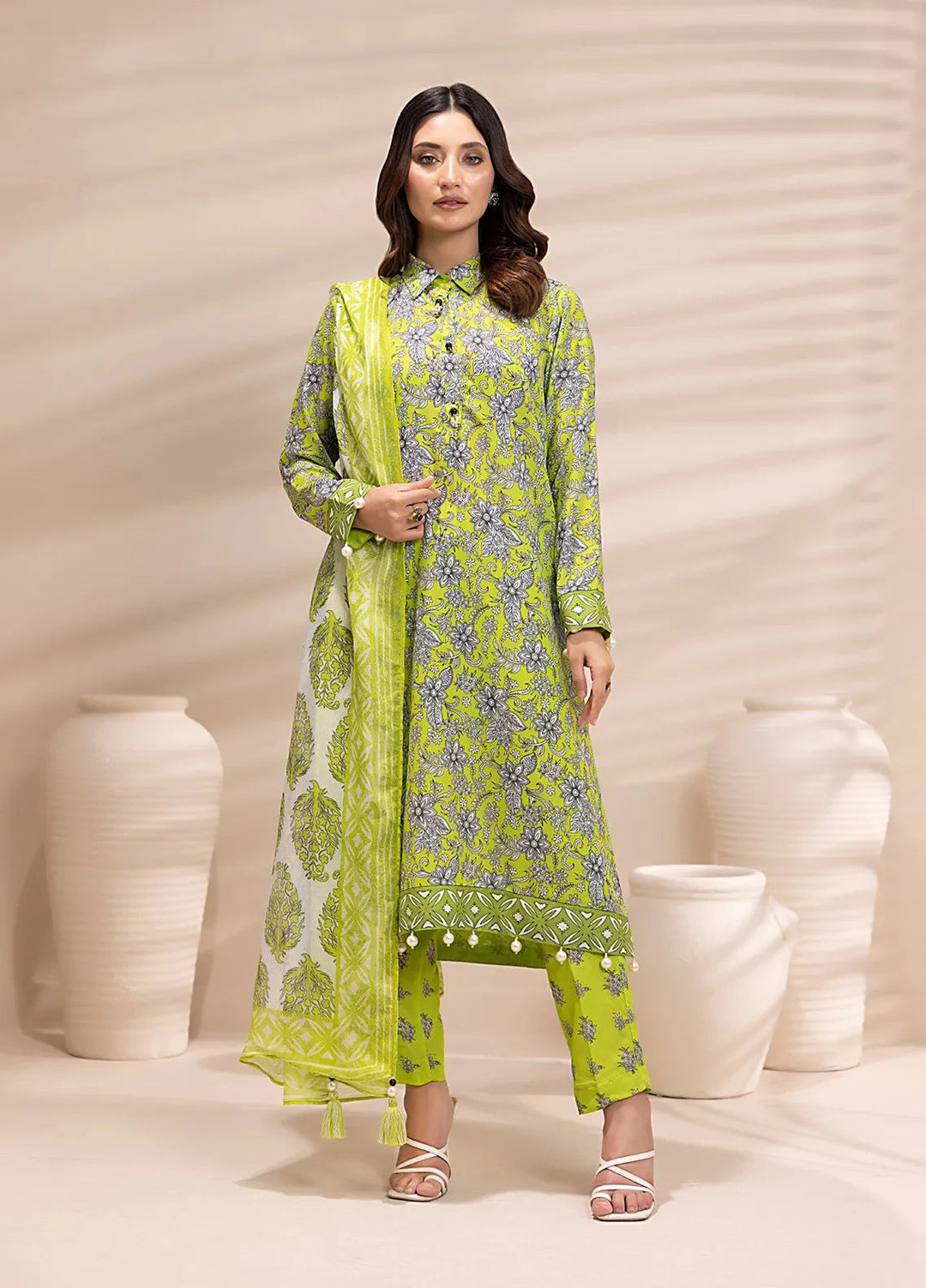 Salitex Printed Silk Lawn Suits Unstitched 3 Piece SUNS25ASI153UT - Summer Collection