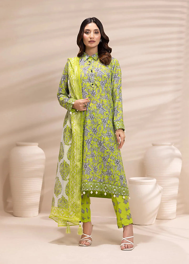Salitex Printed Silk Lawn Suits Unstitched 3 Piece SUNS25ASI153UT - Summer Collection